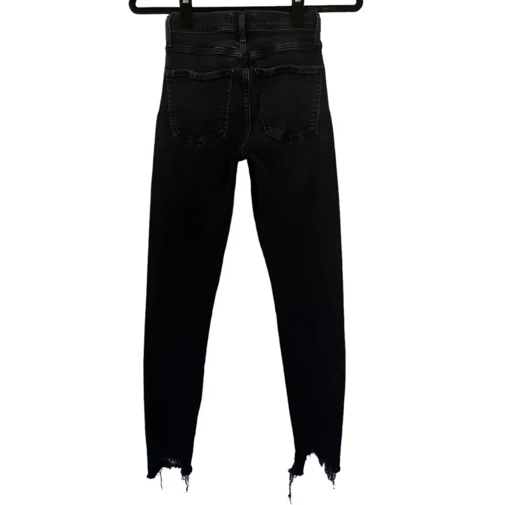 Agolde Sophie Mid Rise Skinny Ankle Jean - Black - Size 25 - Picture 3 of 14